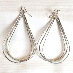 Silver Multi Teardrop Hoop Earrings